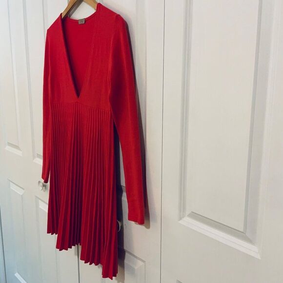 MRZ Pink Wool Blend V Neck Sweater Dress Medium - Picture 5 of 10